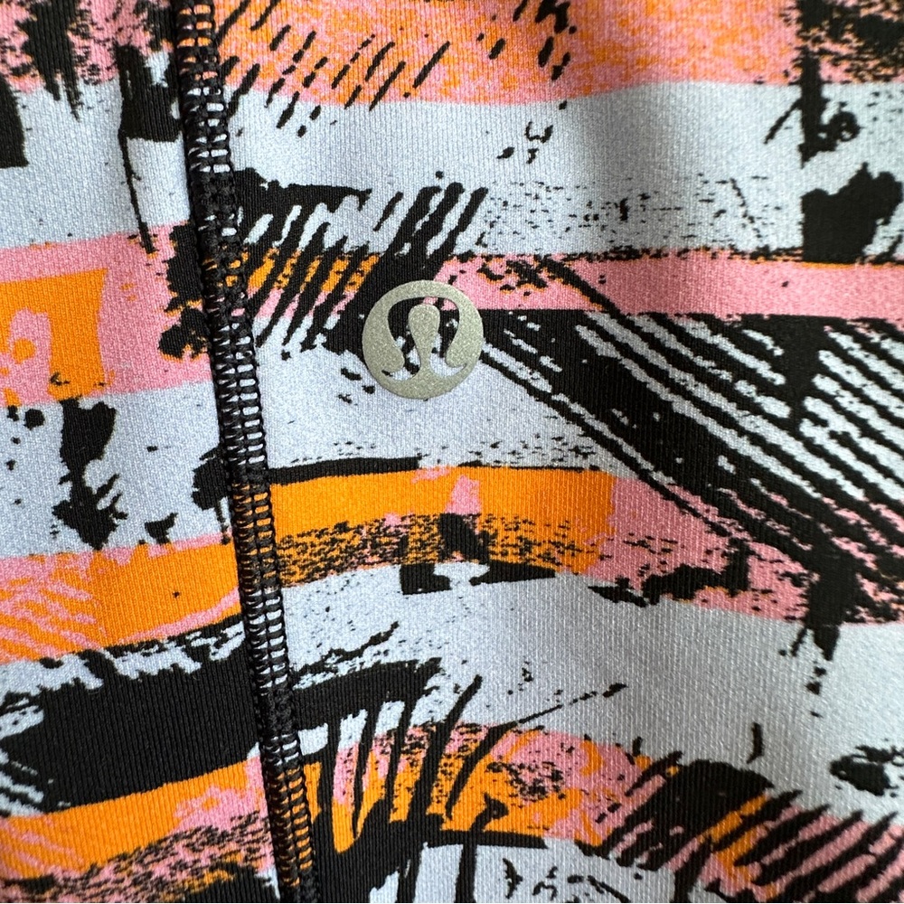 Lululemon Women’s 7/8 Tight II Pink Orange Waistband Pocket Leggings Size 4 - Picture 8 of 13
